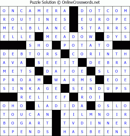 Solution for Crossword Puzzle #8512