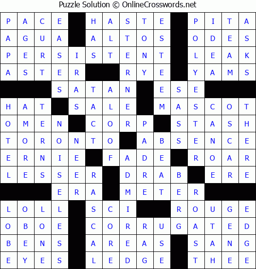 Solution for Crossword Puzzle #85731