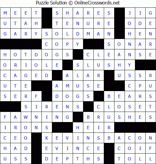 Solution for Crossword Puzzle #859