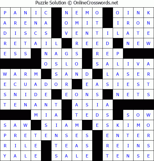 Solution for Crossword Puzzle #86132