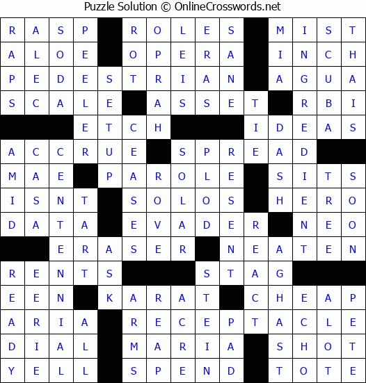 Solution for Crossword Puzzle #86151