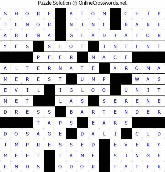Solution for Crossword Puzzle #86171