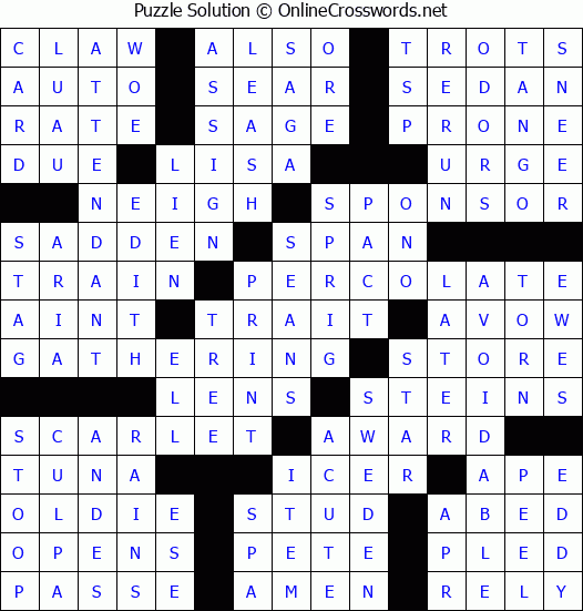 Solution for Crossword Puzzle #86278