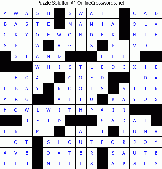 Solution for Crossword Puzzle #8639