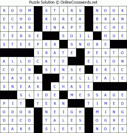 Solution for Crossword Puzzle #86397