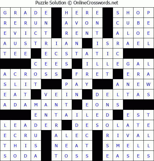 Solution for Crossword Puzzle #86399