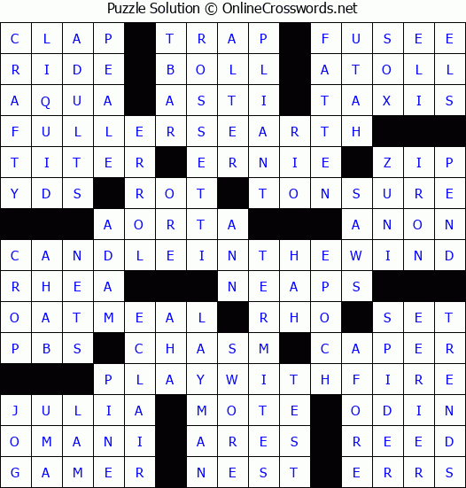 Solution for Crossword Puzzle #8640