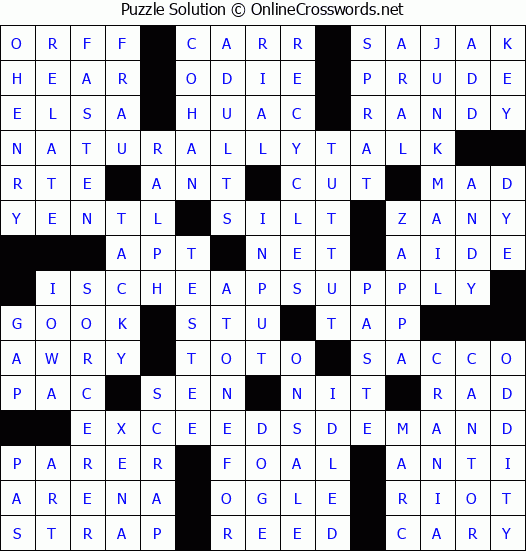 Solution for Crossword Puzzle #8644