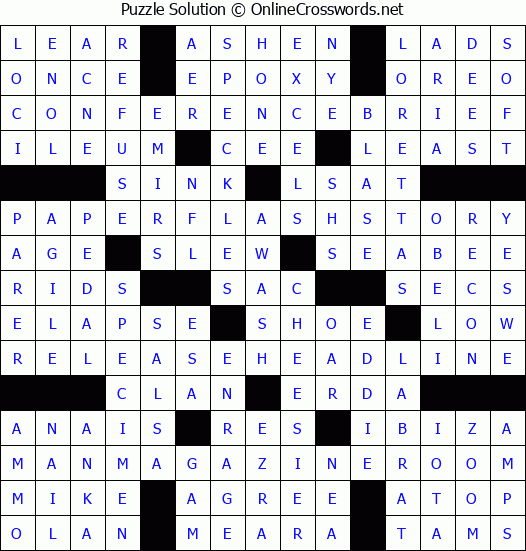 Solution for Crossword Puzzle #8647