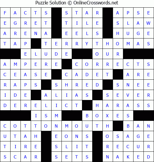 Solution for Crossword Puzzle #8650