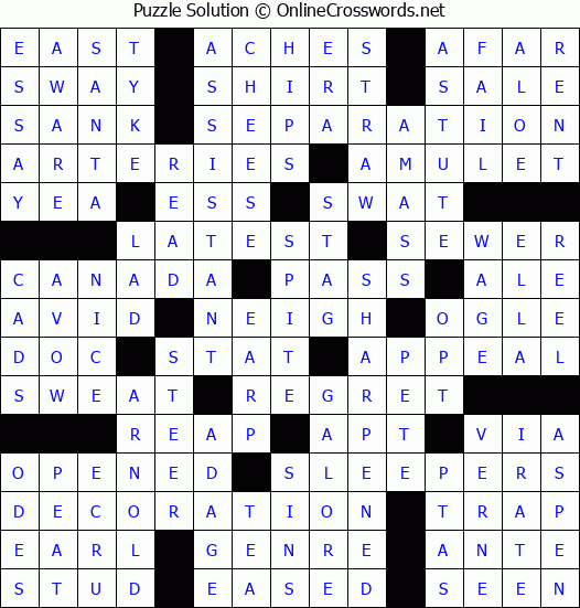 Solution for Crossword Puzzle #86596