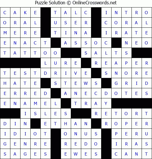 Solution for Crossword Puzzle #86619