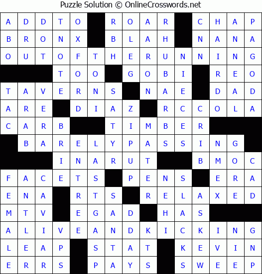 Solution for Crossword Puzzle #8678
