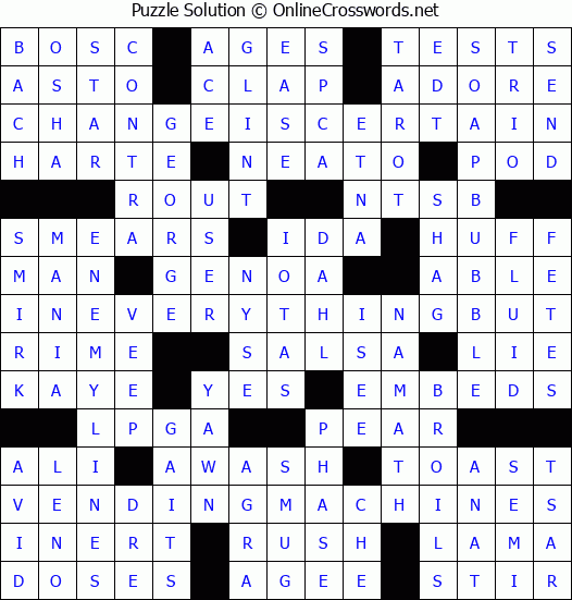 Solution for Crossword Puzzle #8689