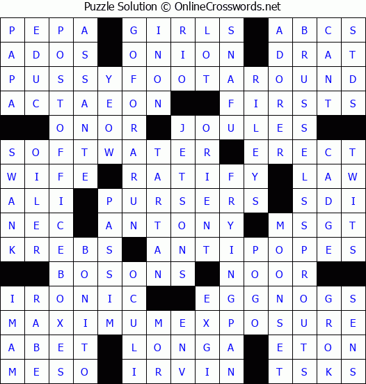 Solution for Crossword Puzzle #8690