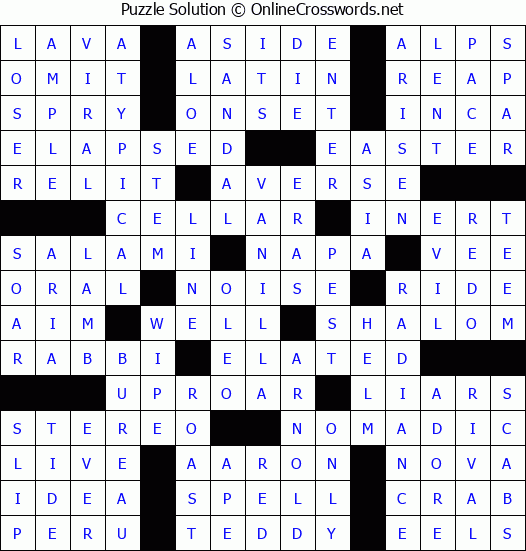 Solution for Crossword Puzzle #87098