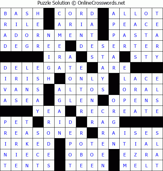 Solution for Crossword Puzzle #87138