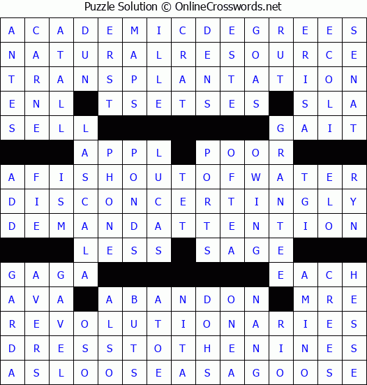 Solution for Crossword Puzzle #8724