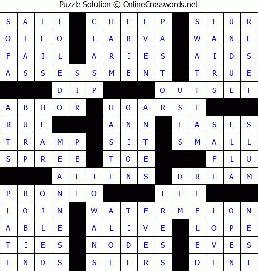 Solution for Crossword Puzzle #87322