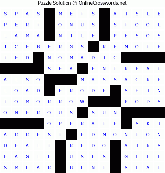 Solution for Crossword Puzzle #87359