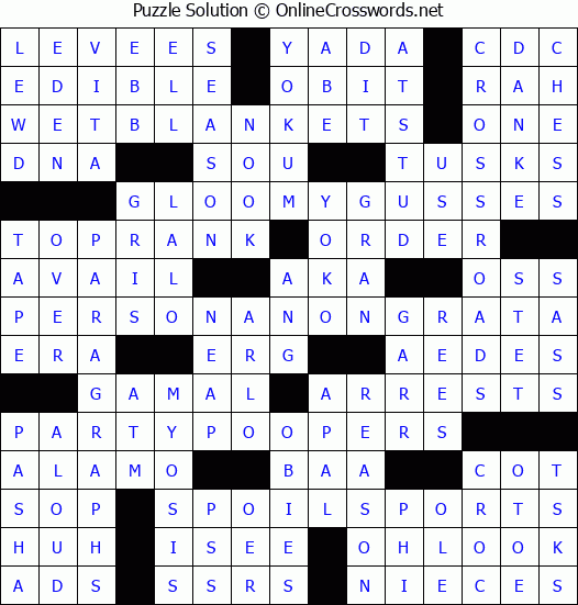 Solution for Crossword Puzzle #8741