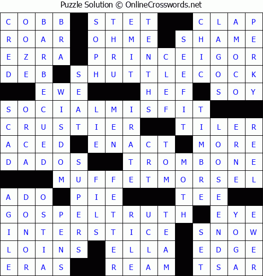 Solution for Crossword Puzzle #8749