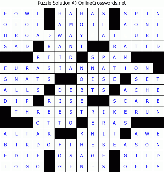 Solution for Crossword Puzzle #8756