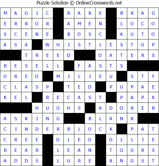 Solution for Crossword Puzzle #8761