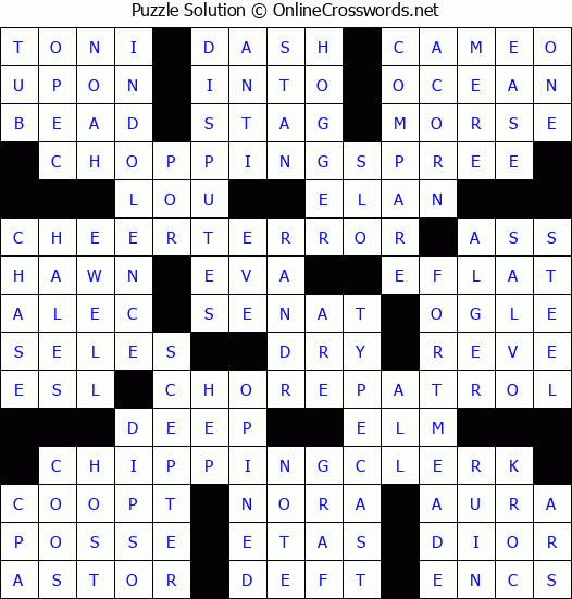 Solution for Crossword Puzzle #8764