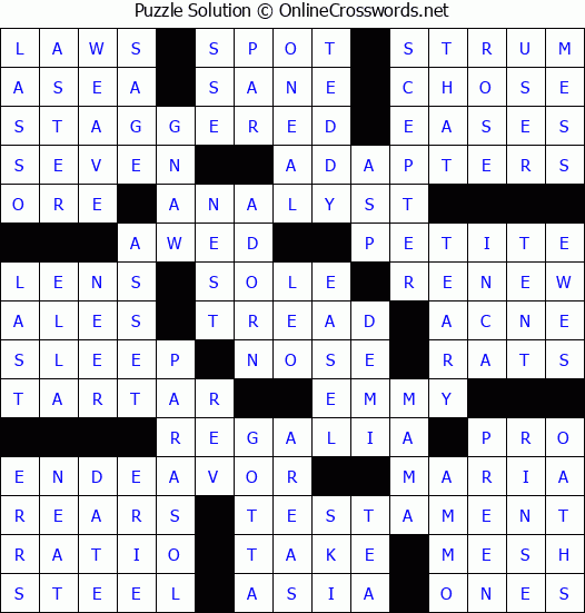 Solution for Crossword Puzzle #87713