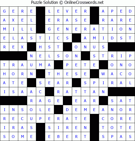 Solution for Crossword Puzzle #87787