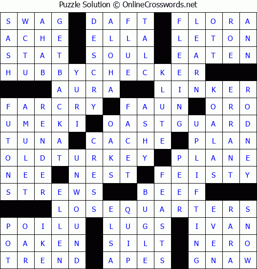 Solution for Crossword Puzzle #878