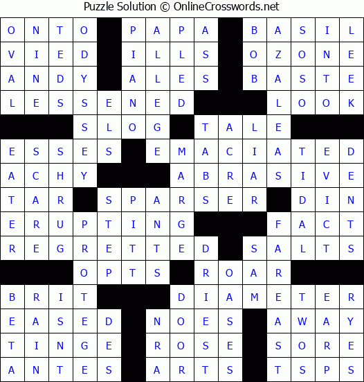 Solution for Crossword Puzzle #87839