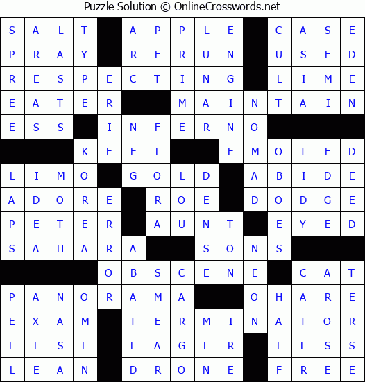 Solution for Crossword Puzzle #87848
