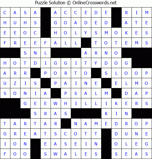 Solution for Crossword Puzzle #8788
