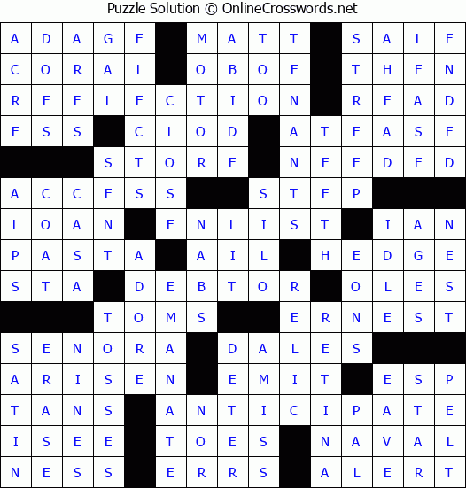 Solution for Crossword Puzzle #87921