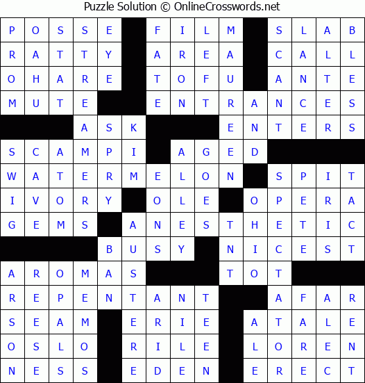 Solution for Crossword Puzzle #87933