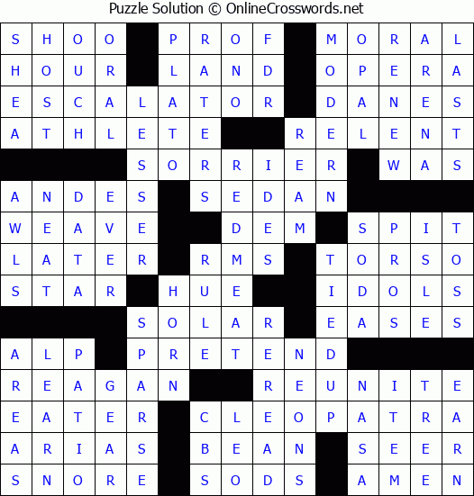 Solution for Crossword Puzzle #87941