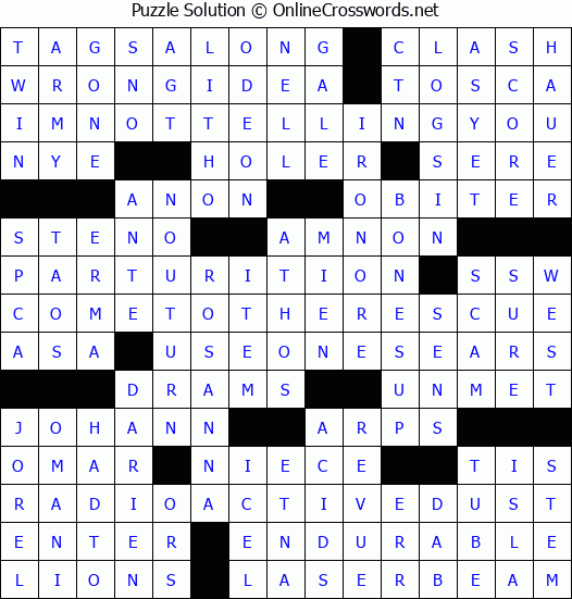 Solution for Crossword Puzzle #8810