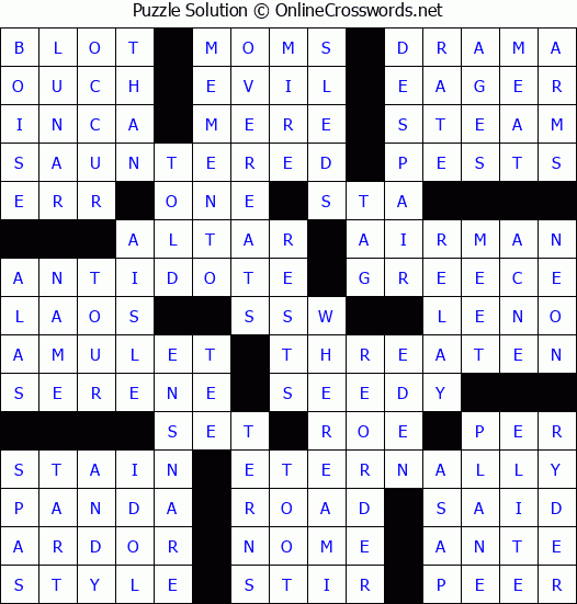 Solution for Crossword Puzzle #88146
