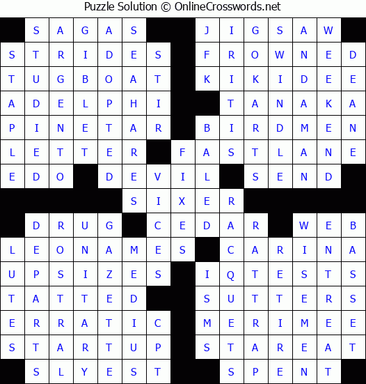 Solution for Crossword Puzzle #8817