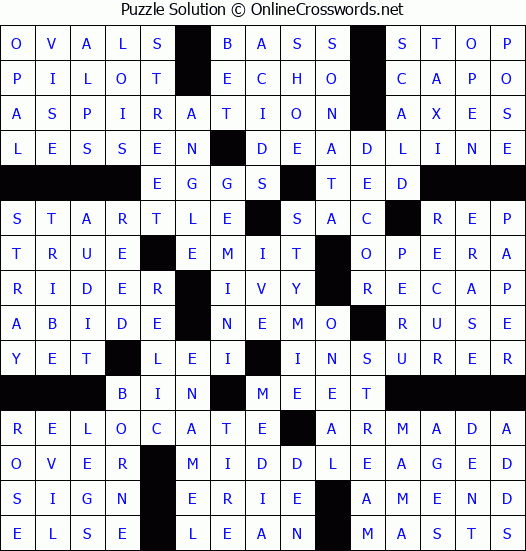 Solution for Crossword Puzzle #88177