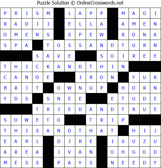 Solution for Crossword Puzzle #8825