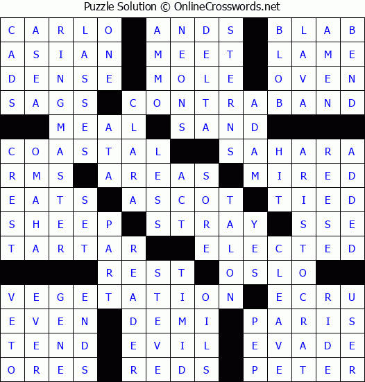 Solution for Crossword Puzzle #88470