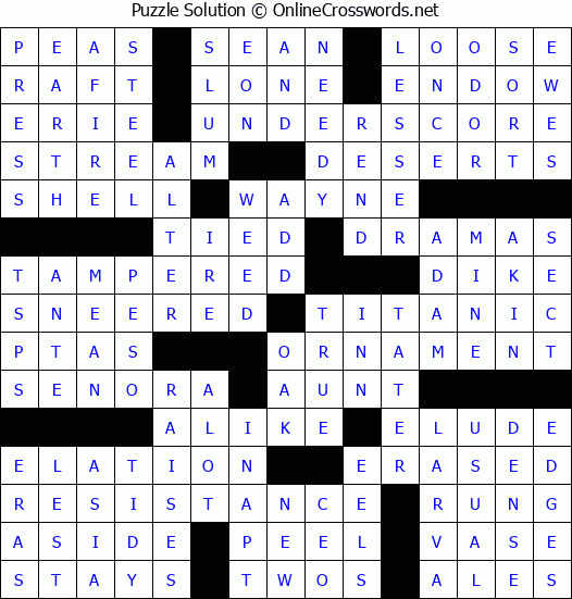 Solution for Crossword Puzzle #88492