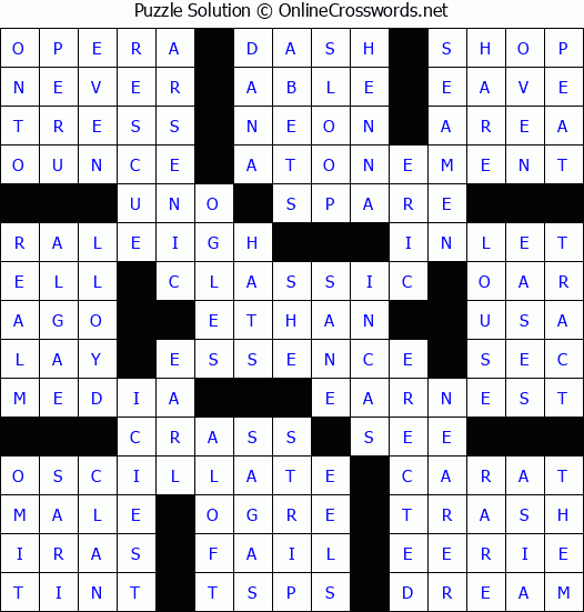 Solution for Crossword Puzzle #88566