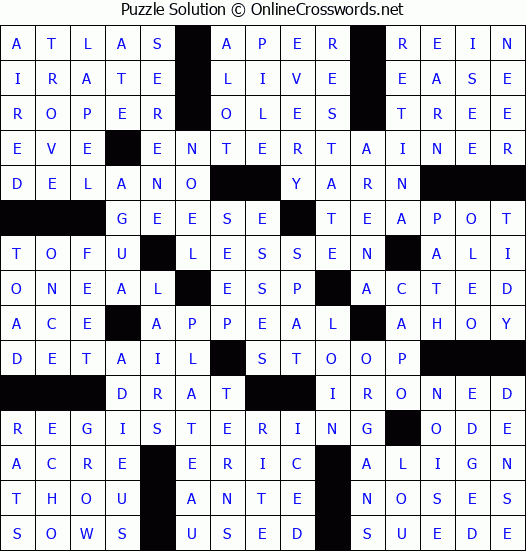 Solution for Crossword Puzzle #88719