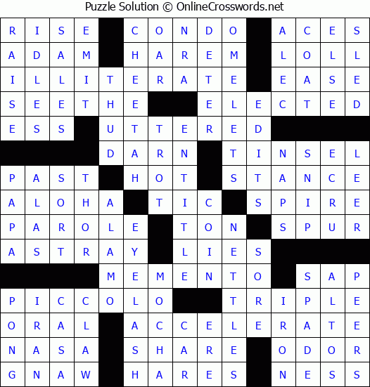 Solution for Crossword Puzzle 88776