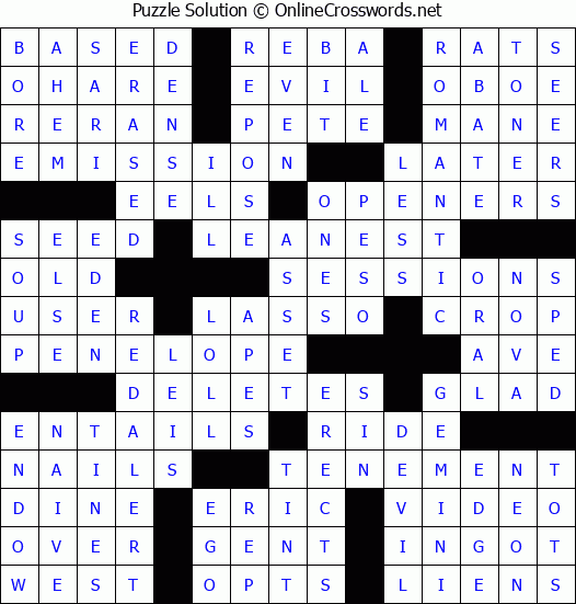 Solution for Crossword Puzzle #88896