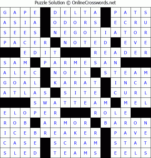 Solution for Crossword Puzzle #89027